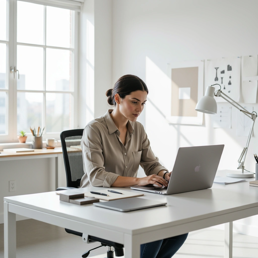 Professional workspace focusing on software accessibility